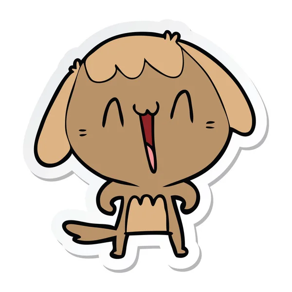 Adesivo di un simpatico cane del fumetto — Vettoriale Stock