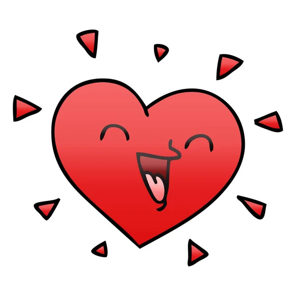 Peculiar gradiente sombreado dibujos animados corazón feliz — Vector de stock