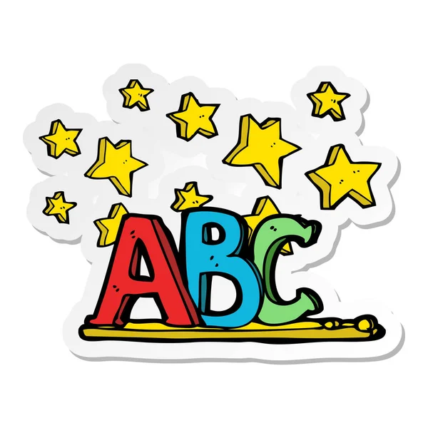 Sticker van een Abc-cartoon — Stockvector