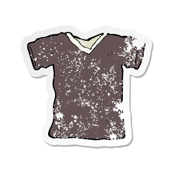 Retro Nödställda Klistermärke Tecknad Tee Shirt — Stock vektor