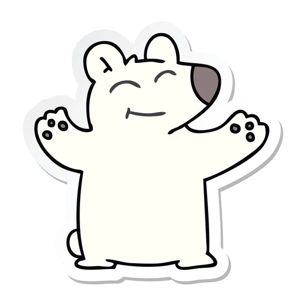 Sticker of a quirky hand drawn cartoon polar bear — Stock Vector