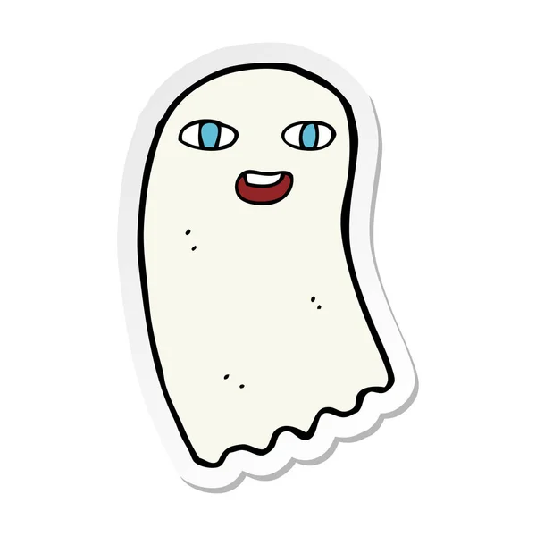 Sticker Funny Cartoon Ghost — Stock Vector