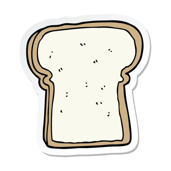 Autocollant d'une tranche de pain de dessin animé — Image vectorielle