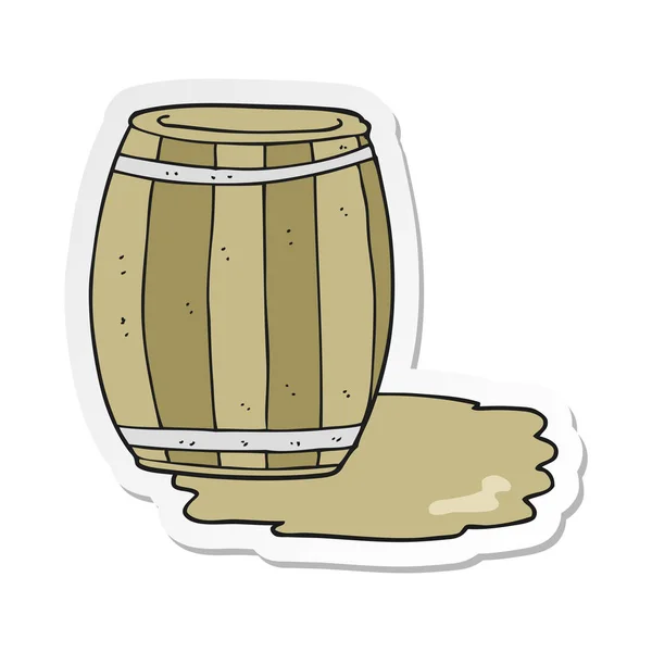 Etiqueta Barril Desenho Animado Cerveja — Vetor de Stock