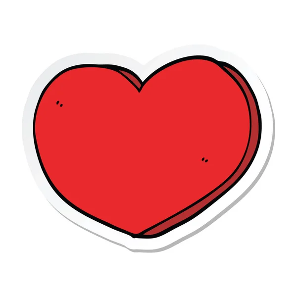 Klistermärke av en tecknad kärlek hjärta — Stock vektor