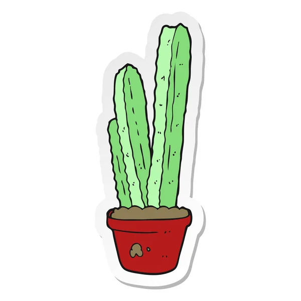Sticker Cartoon Cactus — Stock Vector