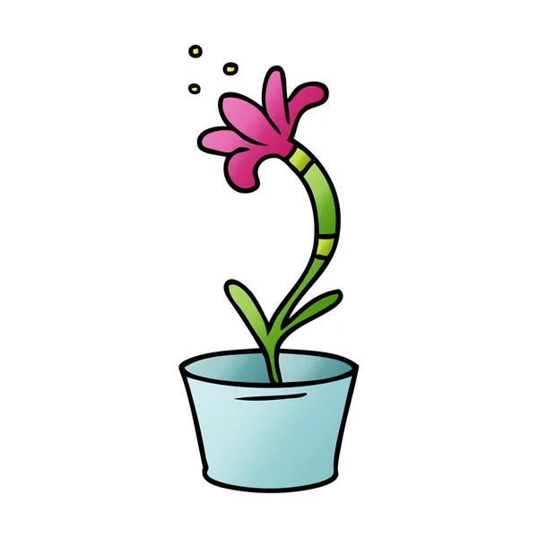 Garabato Dibujado Mano Una Planta Casa — Vector de stock