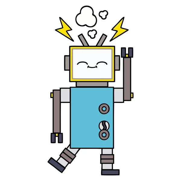 귀여운 만화 로봇 — 스톡 벡터