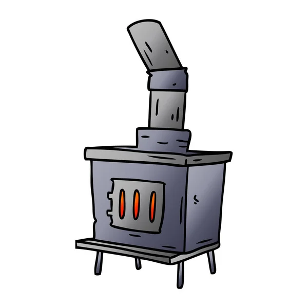 Gradient cartoon doodle of a house furnace — Stock Vector