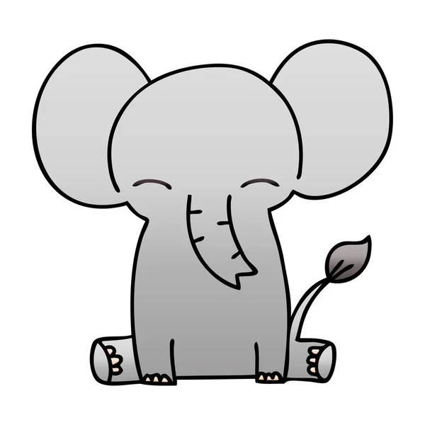 Quirky gradient shaded cartoon elephant — Stock Vector