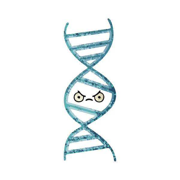 Kreslený styl retro obrázek řetězec DNA — Stockový vektor