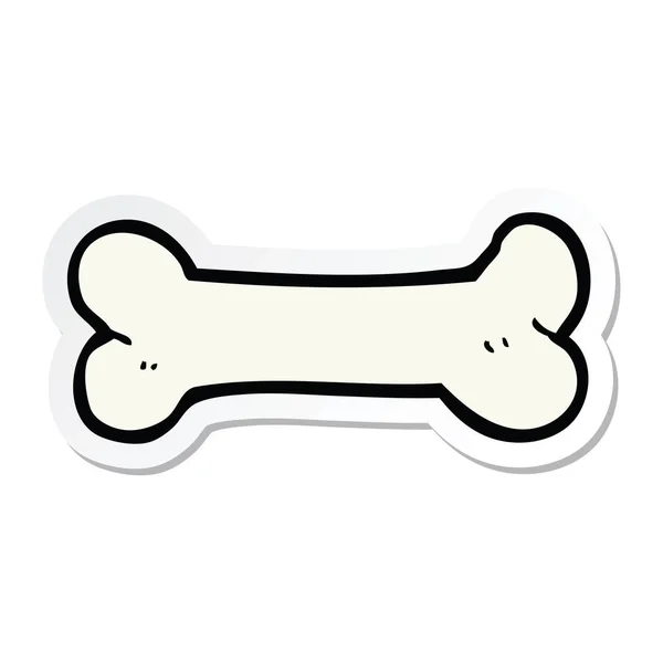 Sticker of a cartoon bone — Stock Vector