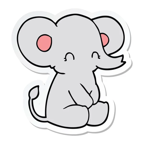 Autocollant Éléphant Dessin Animé Mignon — Image vectorielle