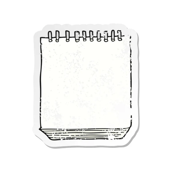 Retro distressed sticker of a cartoon notepad — Stock Vector