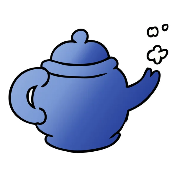 Přechod kreslený doodle modré čajové konvice — Stockový vektor