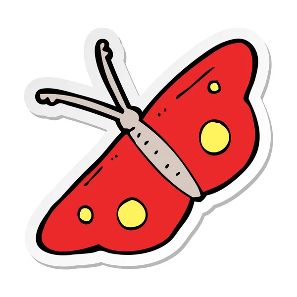 Etiqueta de um símbolo de borboleta de desenho animado — Vetor de Stock