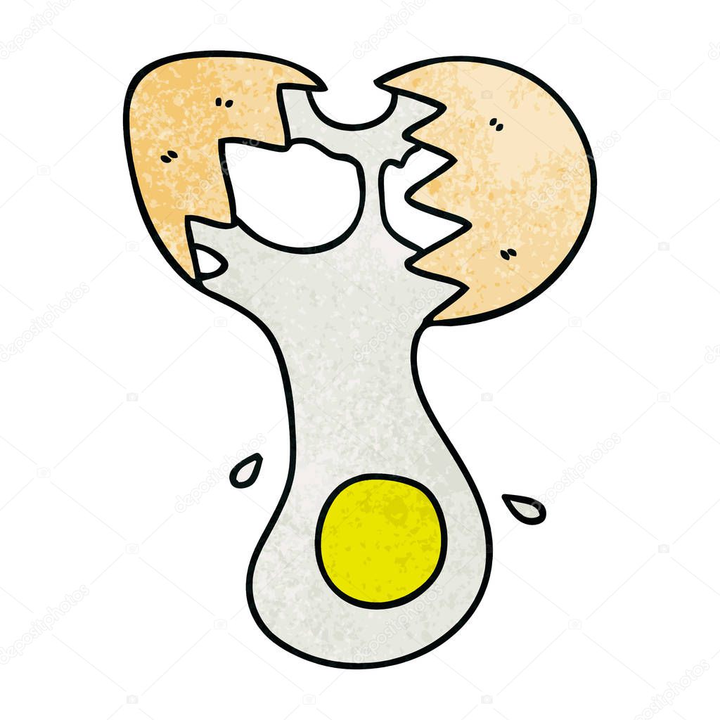 hand drawn quirky cartoon cracked egg