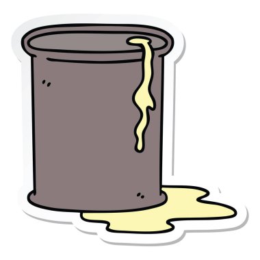 ilginç bir el etiket karikatür varil petrol çizilmiş