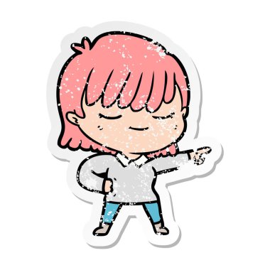 bir çizgi film kadının sıkıntılı etiket