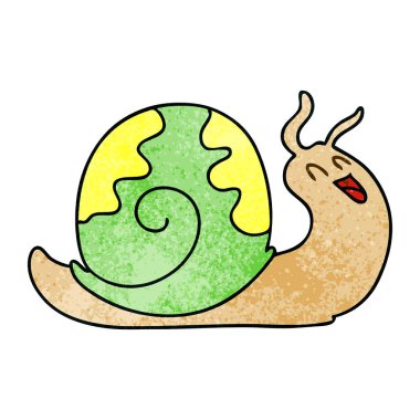 el çekilmiş ilginç karikatür salyangoz