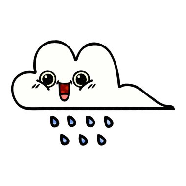 bir yağmur bulutu çizgi roman tarzı karikatür