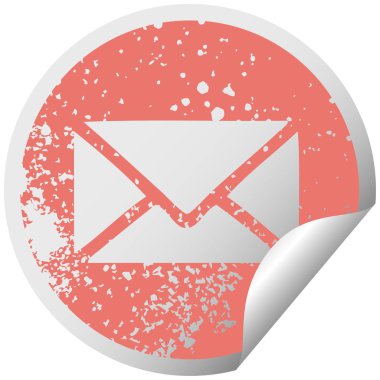 sıkıntılı dairesel peeling etiket sembolü bir kağıt zarf