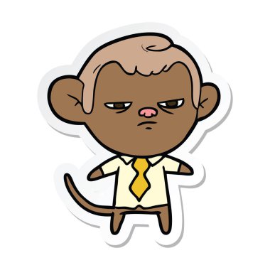 etiket bir karikatür maymun