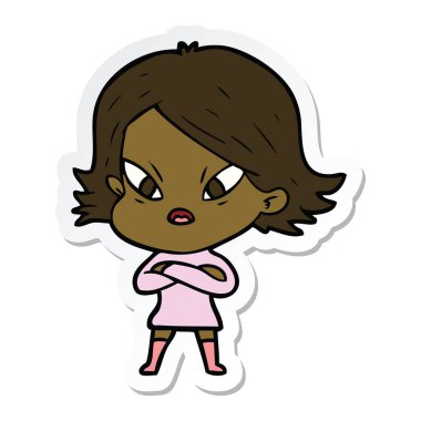 etiket bir karikatür kadın vurguladı