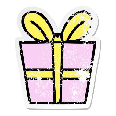 ilginç bir el sıkıntılı etiket çizgi film mevcut çizilmiş