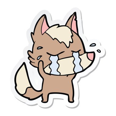 etiket bir karikatür ağlayan kurt