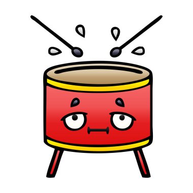 Degrade gölgeli karikatür davul