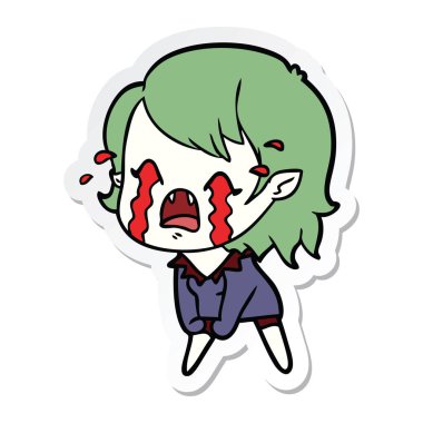 bir çizgi film ağlayan vampir kız etiketi