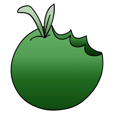 ilginç degrade gölgeli karikatür elma