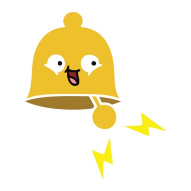 düz renk retro karikatür bir zil çan