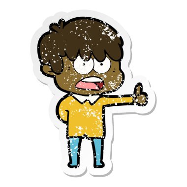 bir endişe çizgi film çocuk sıkıntılı etiket