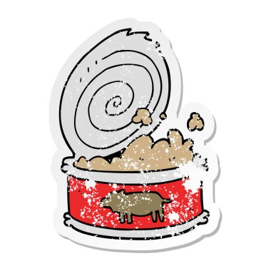 bir karikatür sıkıntılı etiket Konserve Gıda