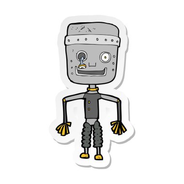 bir çizgi film eski robot Sticker