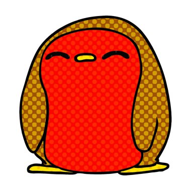 çizgi film sevimli kawaii kırmızı robin 