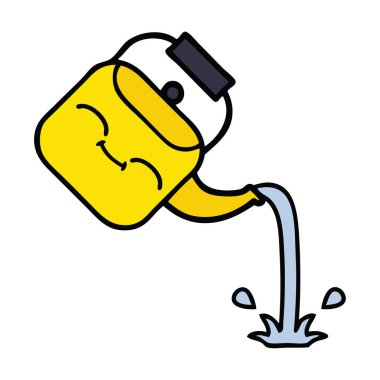 sevimli çizgi dökerek su ısıtıcısı