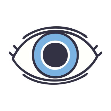 düz renk retro karikatür göz