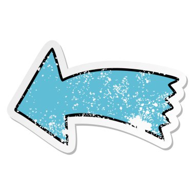 ilginç bir el sıkıntılı etiket çizilmiş karikatür oku