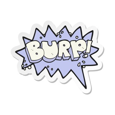 sticker of a cartoon burp symbol clipart
