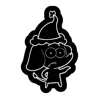 Noel Baba şapkası giyiyor emin değilseniz bir filin ilginç çizgi film simgesi