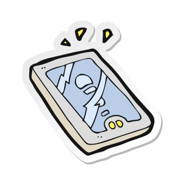 bir çizgi film tablet cihazın etiket