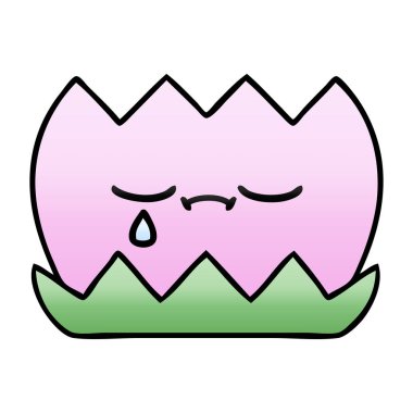 bir su lilly degrade gölgeli karikatür