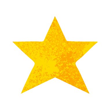 Retro illüstrasyon stil çizgi film altın bir yıldız