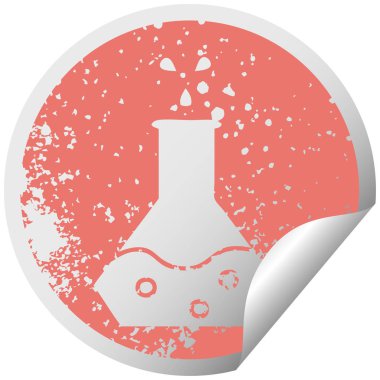 sıkıntılı dairesel peeling etiket sembolü bir bilimsel deney