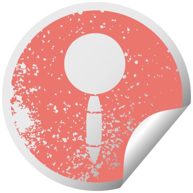 sıkıntılı dairesel peeling etiket sembolü Büyüteç