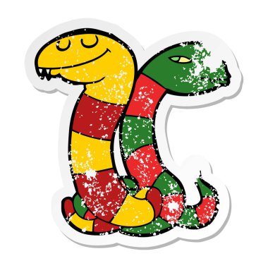 bir karikatür sıkıntılı etiket yılan