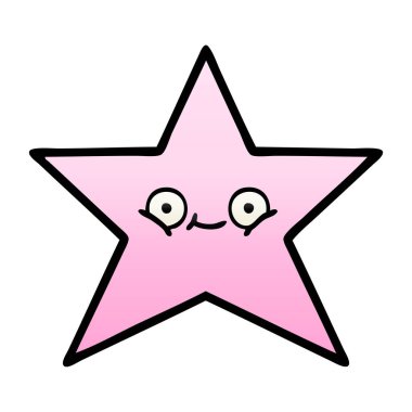 Degrade gölgeli çizgi film yıldız balık